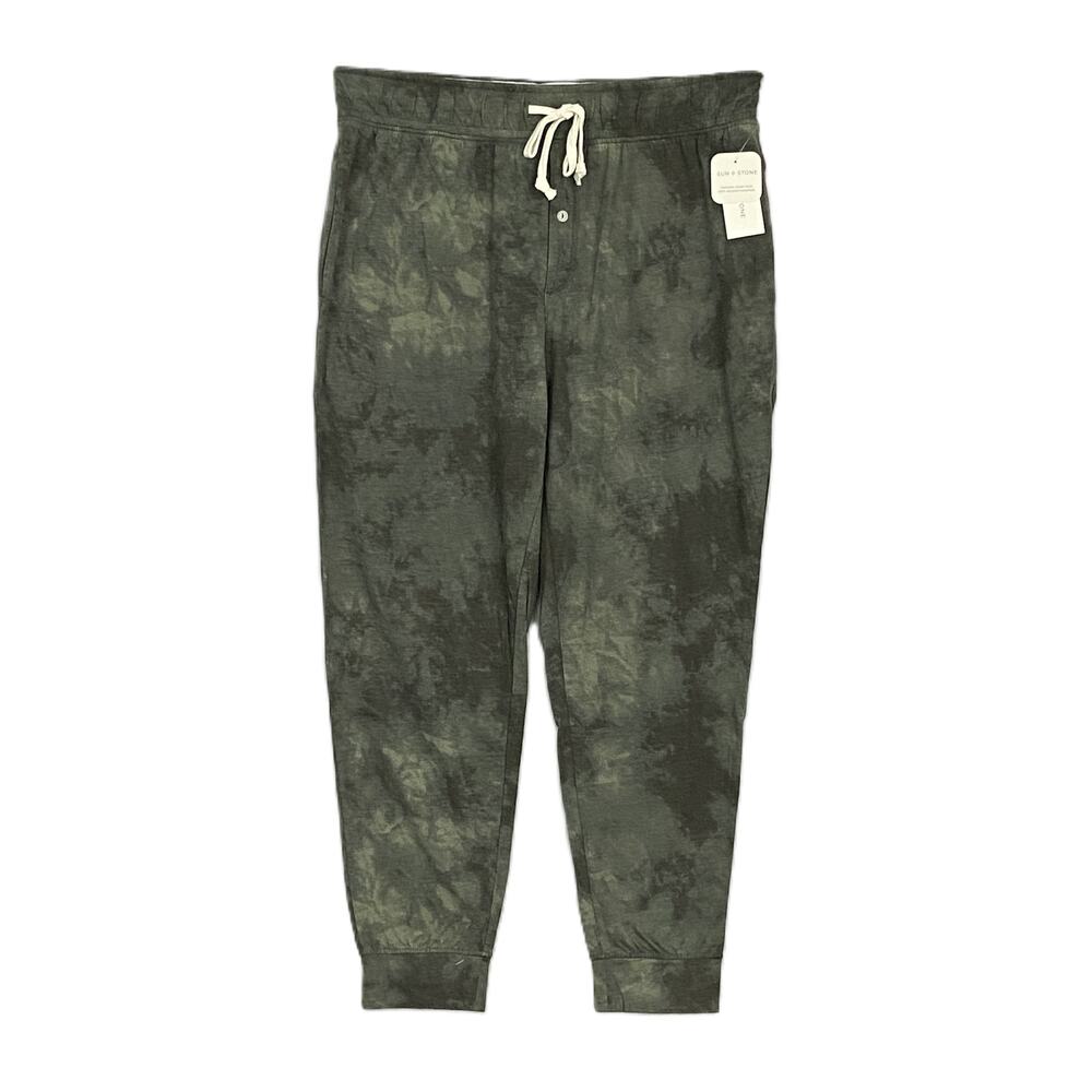 Sun + Stone Men's Tie Dye PJ Jogger Large Drawstring Button Fly 3-Pocket NEW